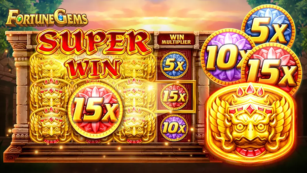 Pantalla de bonus de Fortune Gems 2 con multiplicadores destacados sobre las gemas