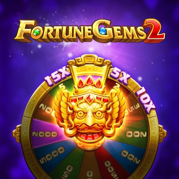 Rejilla de tres por tres de Fortune Gems 2 con una l&iacute;nea premiada y el multiplicador visible
