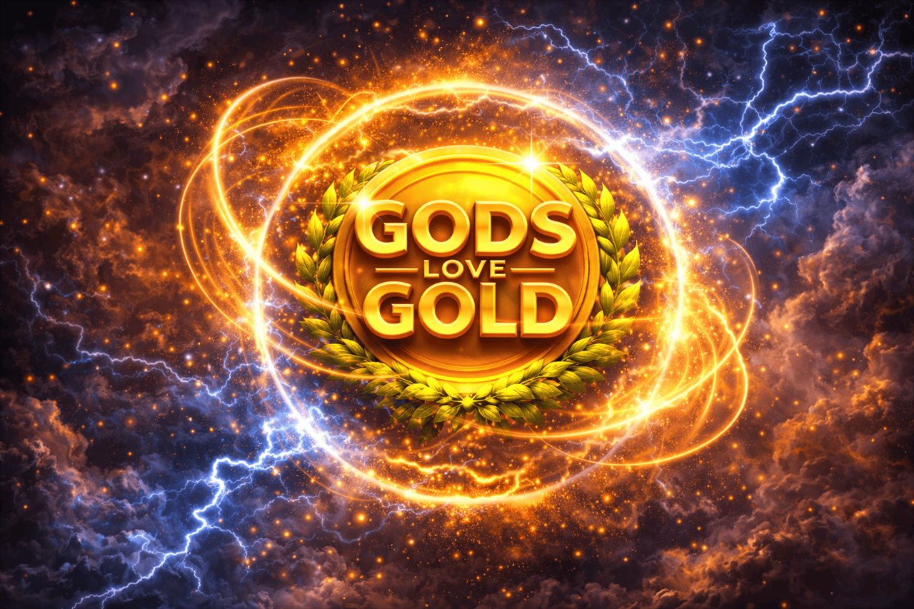 Pantalla de jackpots de Gods Love Gold con los niveles de premio destacados